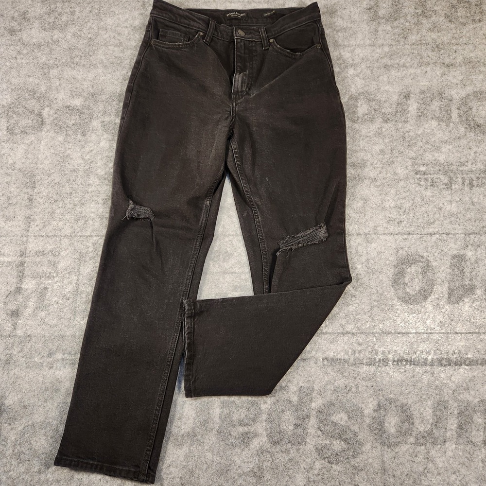 banana republic jeans wonens 29x 26 Black distressed on thighs stretch USA 90s